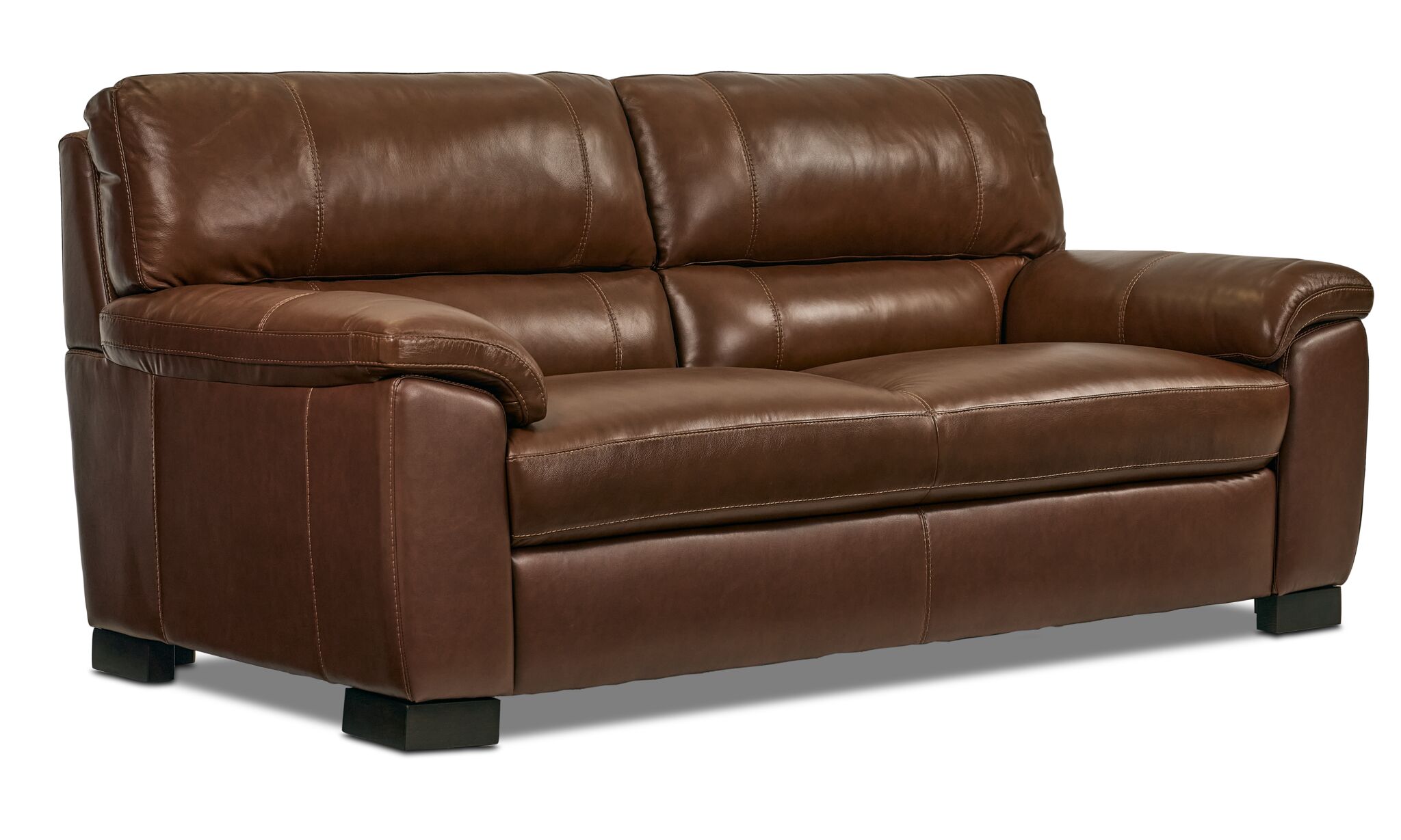 Maddox Leather Sofa and Chair Set - Cognac