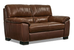 Maddox Leather Sofa and Loveseat Set - Cognac