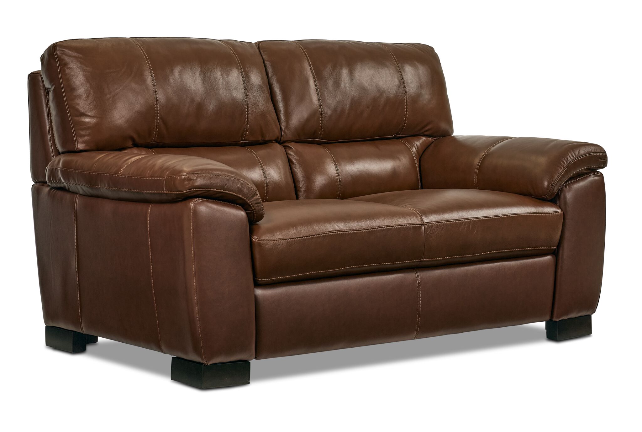 Maddox Leather Sofa and Loveseat Set - Cognac