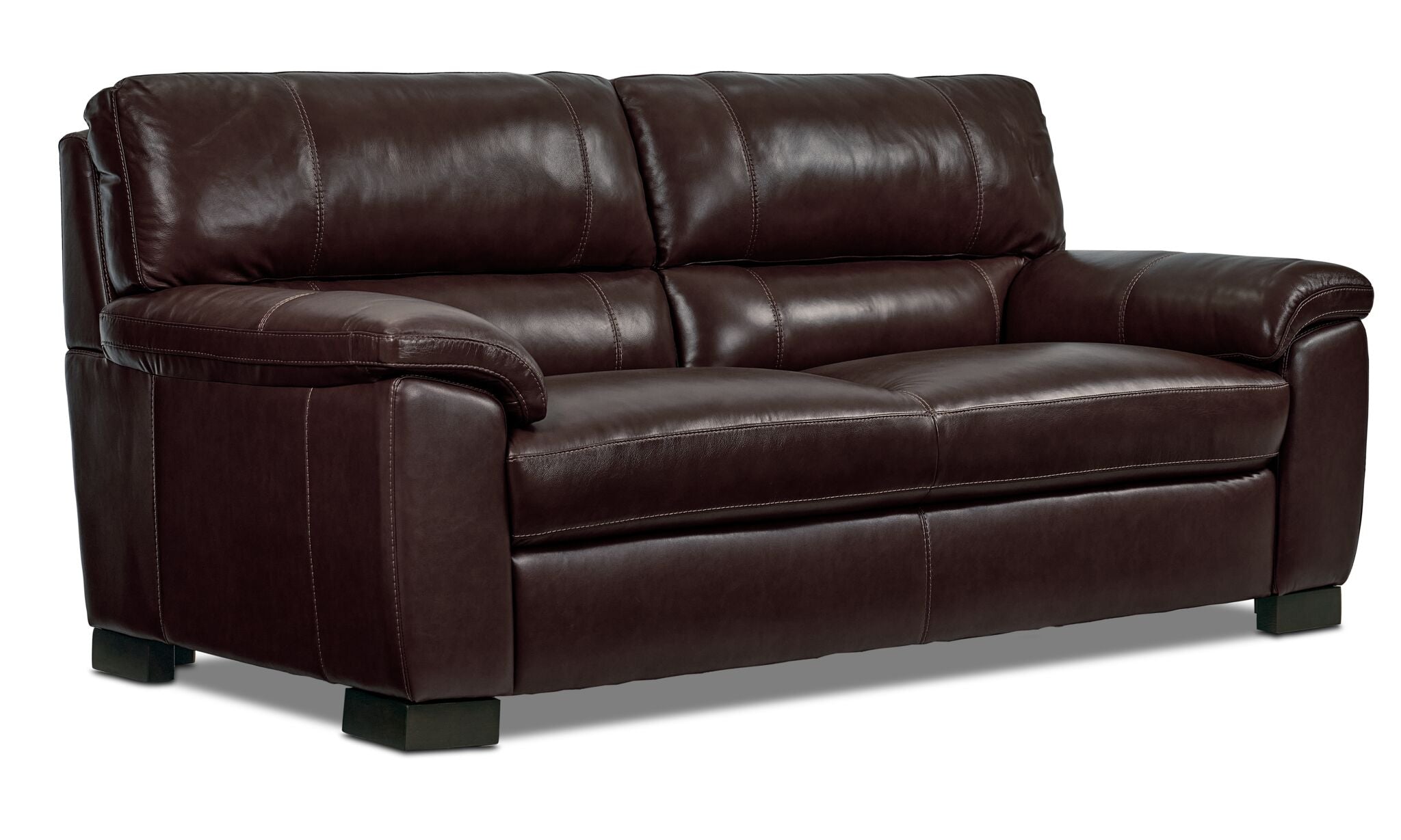 Maddox Leather Sofa, Loveseat and Chair Set - Dark Brown