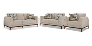 Madrid Ens. Sofa, causeuse et fauteuil – beige