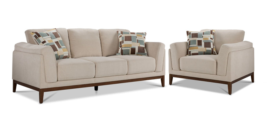Madrid Sofa and Chair Set - Beige