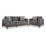 Madrid Sofa and Chair Set - Grey