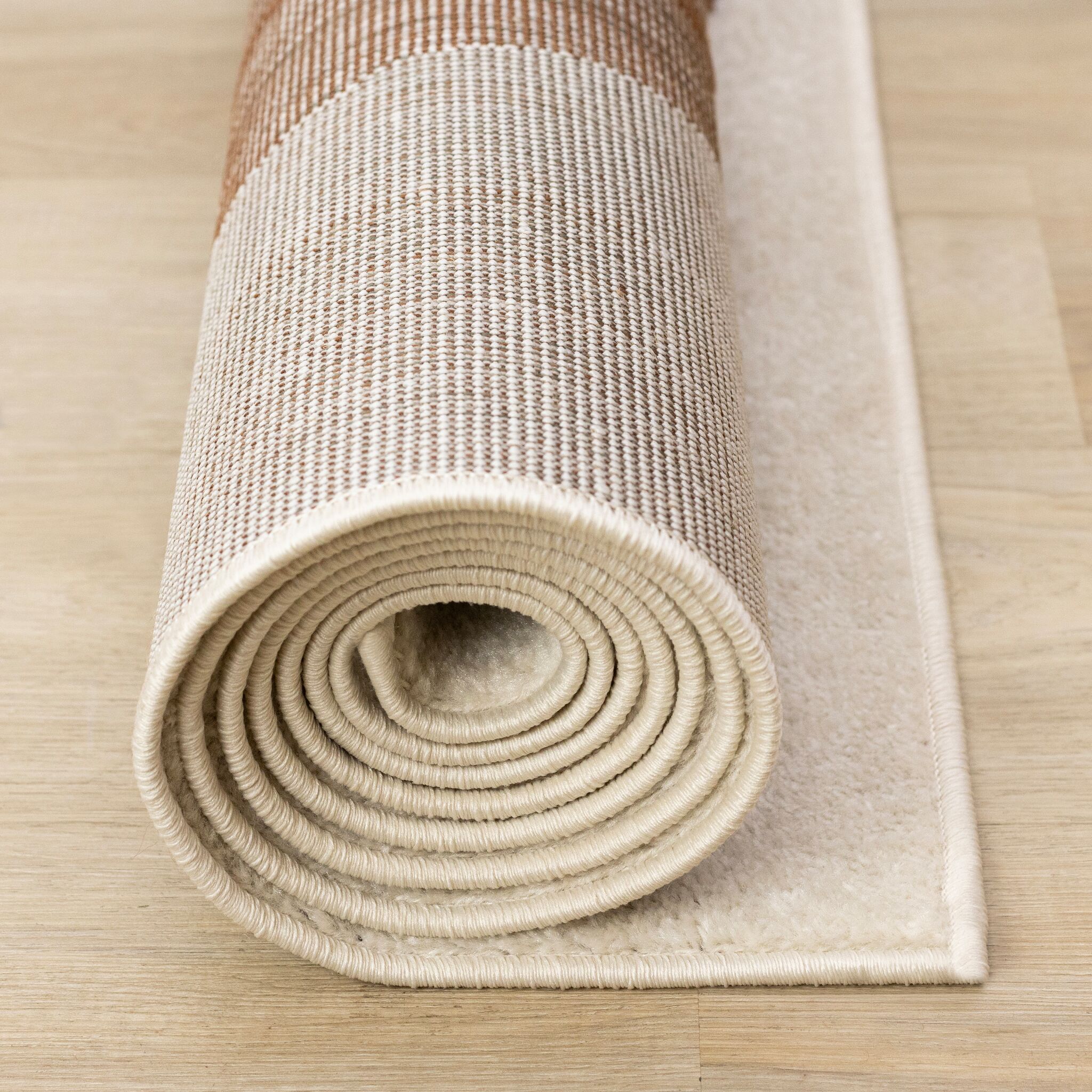 Warm Elements 6'7" x 9'6" Pebbles Design Area Rug - Cream