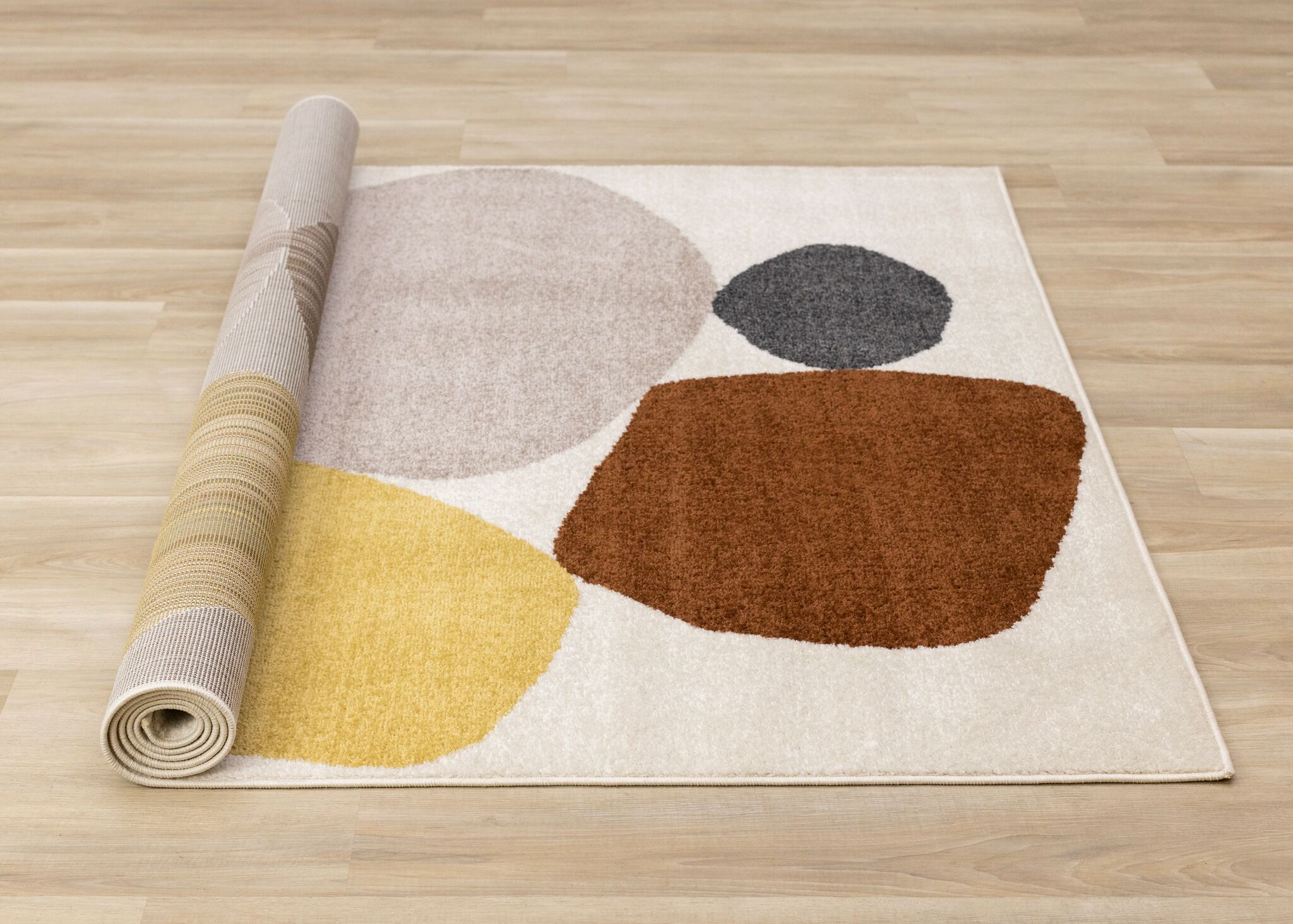 Warm Elements 7'10" x 10'6" Pebbles Design Area Rug - Cream
