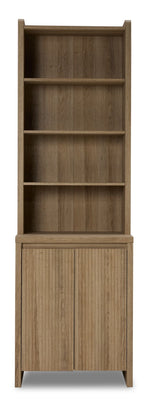 Malina Fluted Bookcase - Light Natural Oak