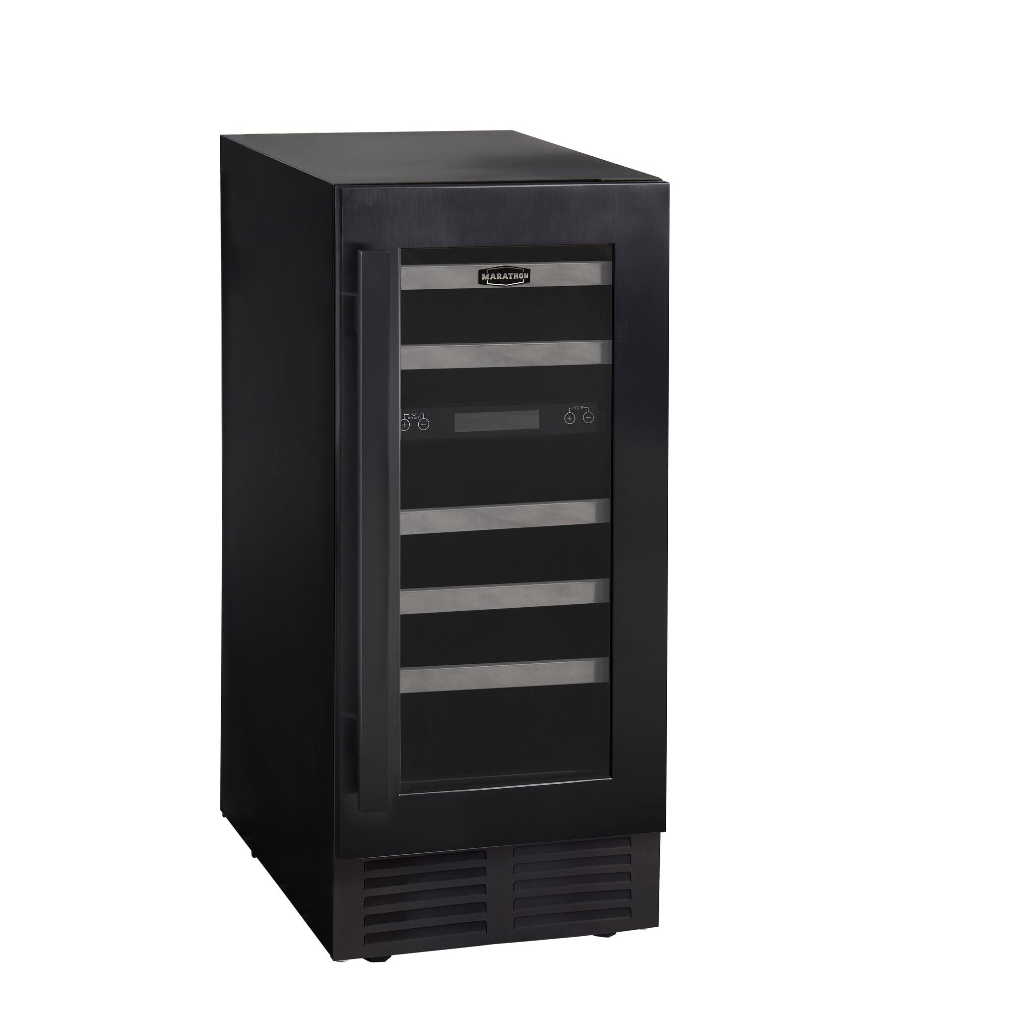 Marathon Black Steel Dual Zone Wine Cooler - MWC28-DBLS