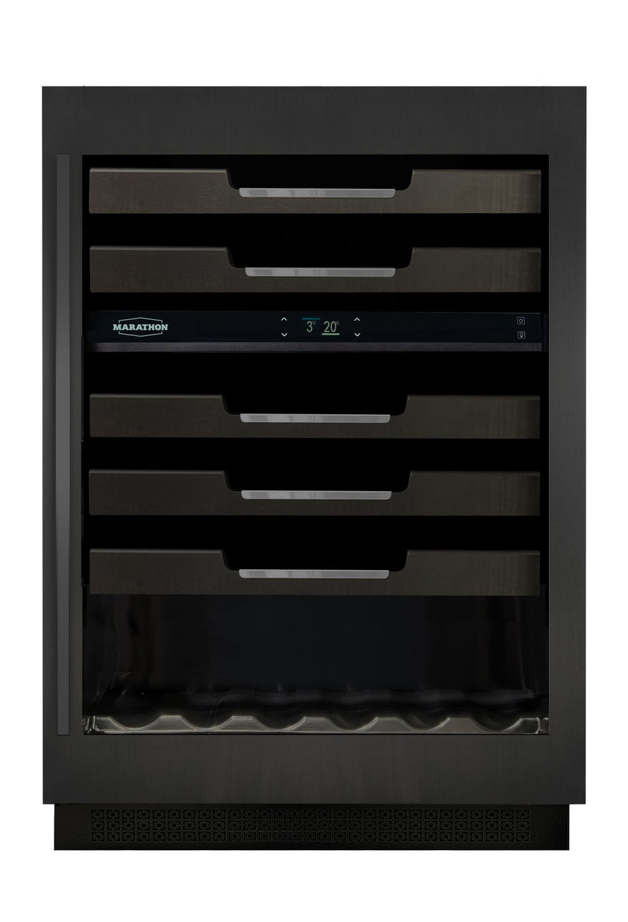 Marathon 24" Dual-Zone Black Steel Wine Cooler – M4-D200BLS