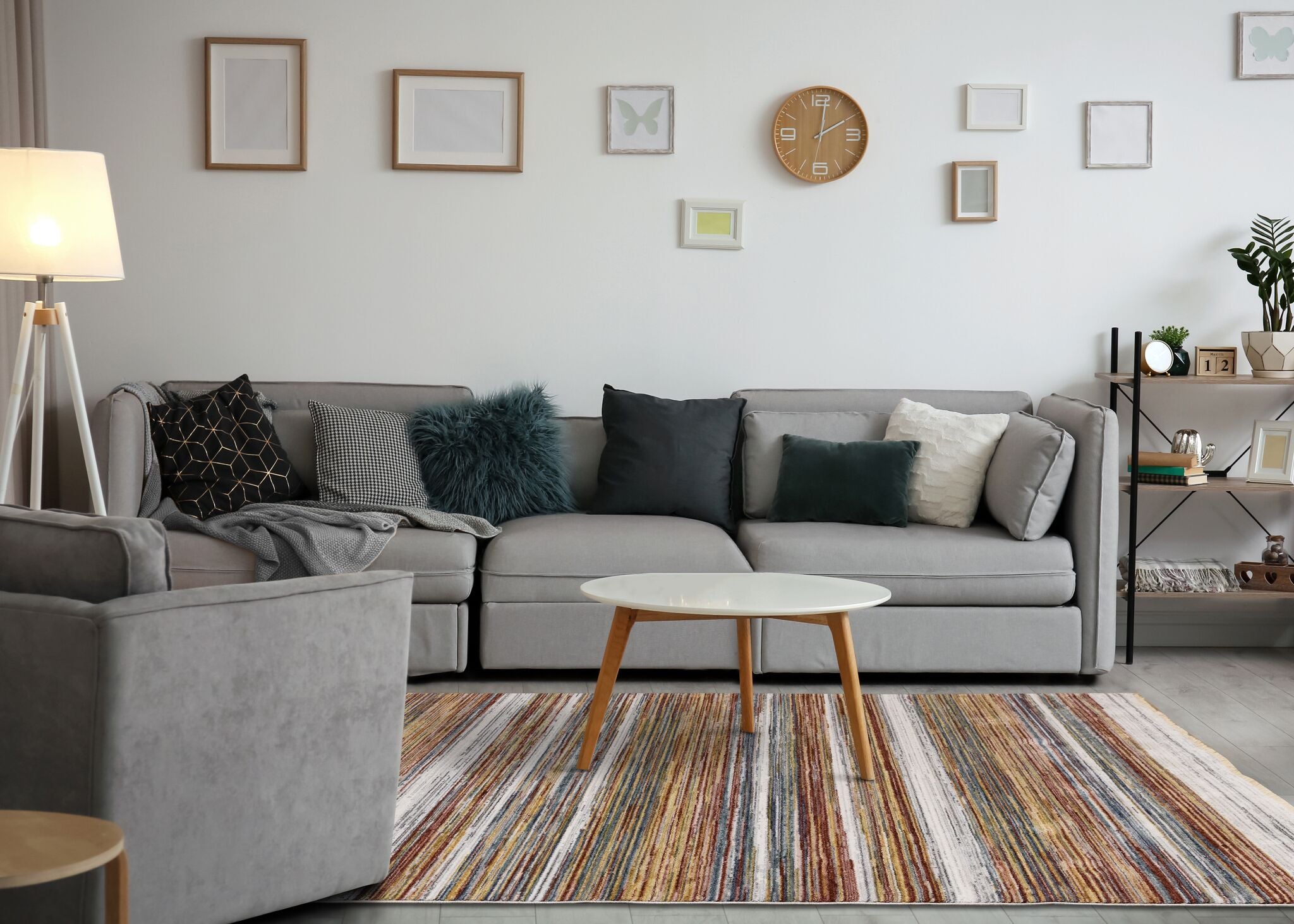 Sunset Glow 7'10" x 10'2" Striped Plush Area Rug