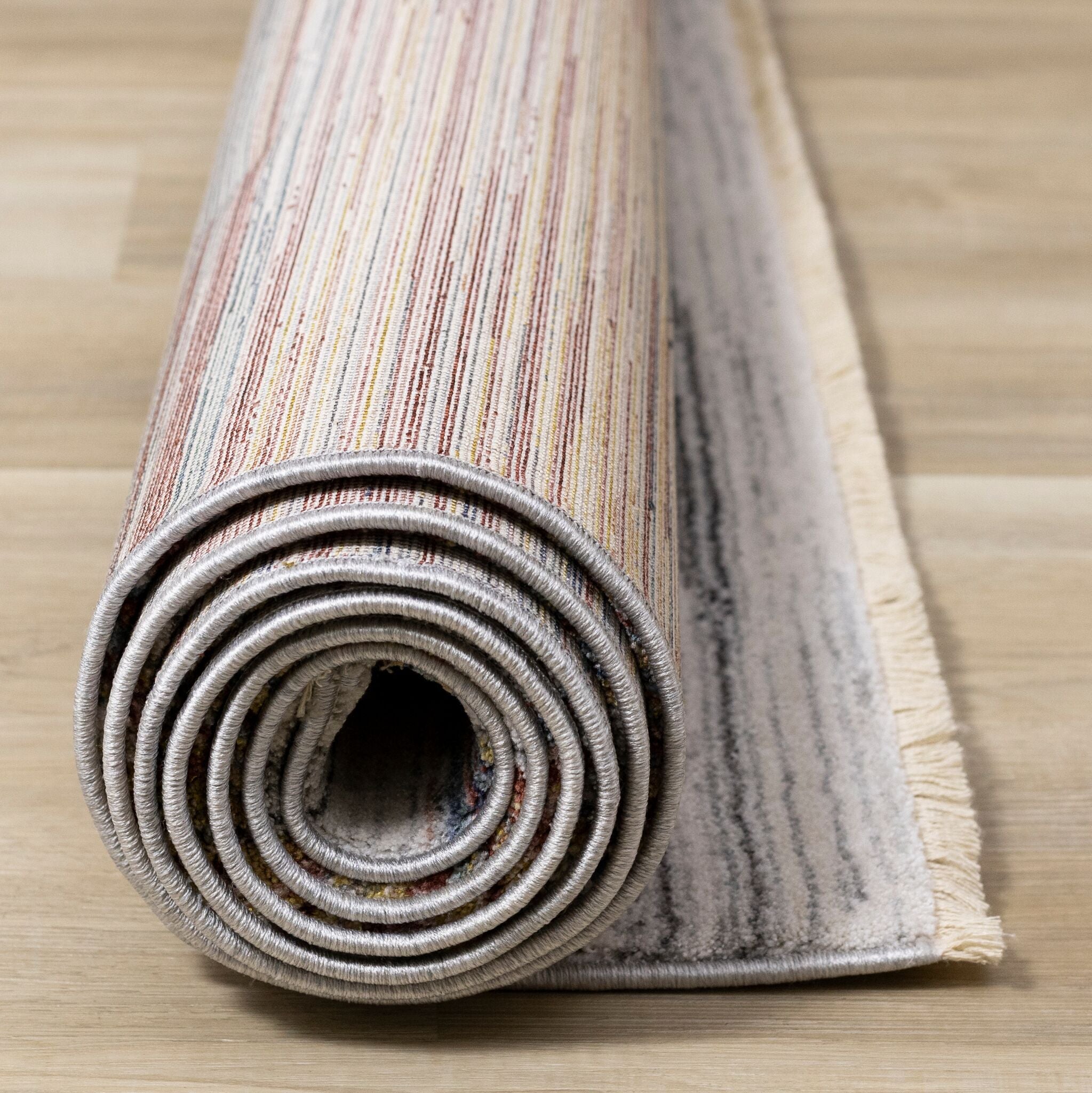 Sunset Glow 5'3" x 7'10" Striped Plush Area Rug