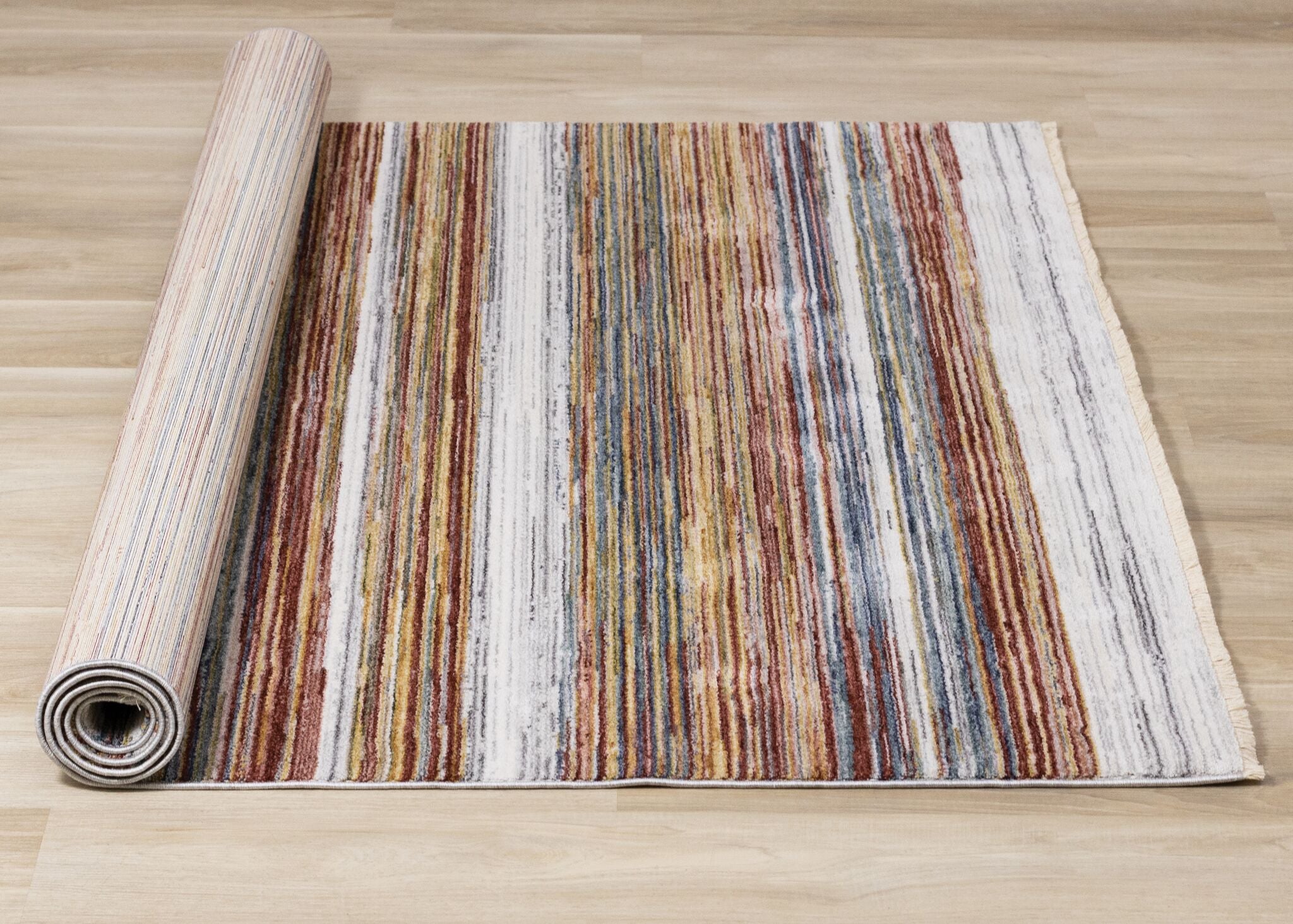 Sunset Glow 7'10" x 10'2" Striped Plush Area Rug