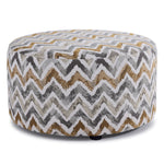 Marissa Round Accent Ottoman - Beige