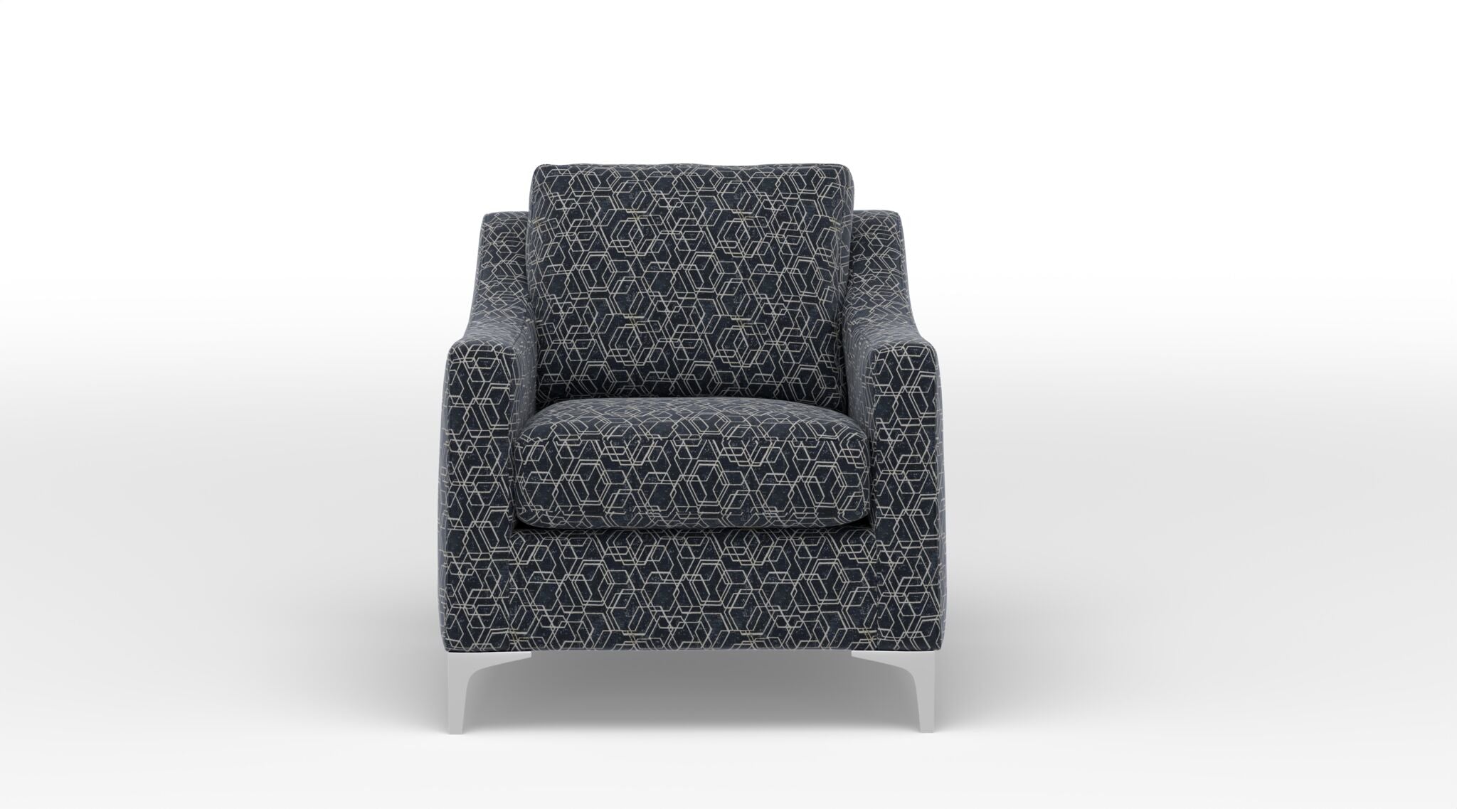 Marissa Accent Chair - Boxes Dark Blue