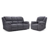 Marlow Ens. Sofa et fauteuil inclinables – anthracite