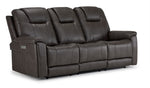 Matrix Triple Power Reclining Sofa and Chair Set - Smoke