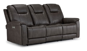 Matrix Sofa inclinable électrique à triple inclinaison avec système multimédia, chaleur et massage à air - fumée