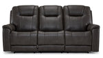 Matrix Triple Power Reclining Sofa with Multimedia System, Heat and Air Massage - Smoke