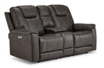 Matrix Triple Power Reclining Sofa and Loveseat Set - Smoke