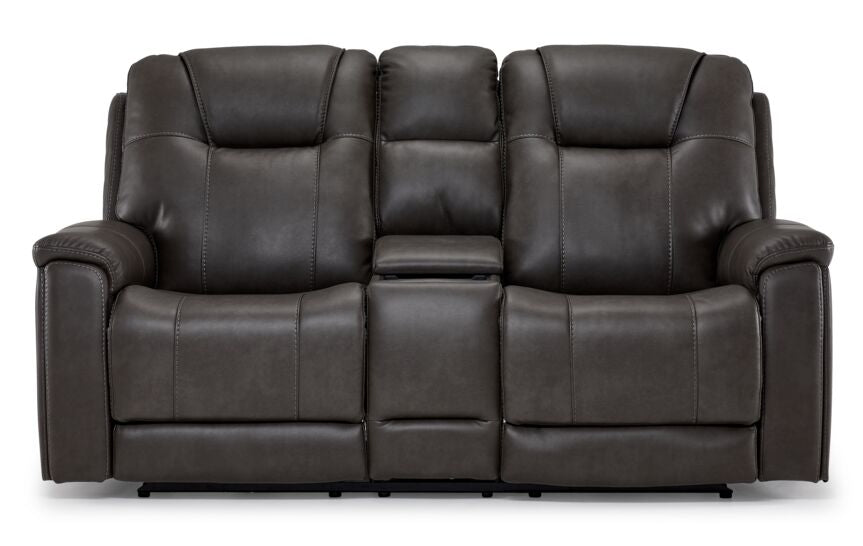 Matrix Triple Power Reclining Loveseat with Console - Smoke