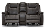 Matrix Triple Power Reclining Loveseat with Console - Smoke