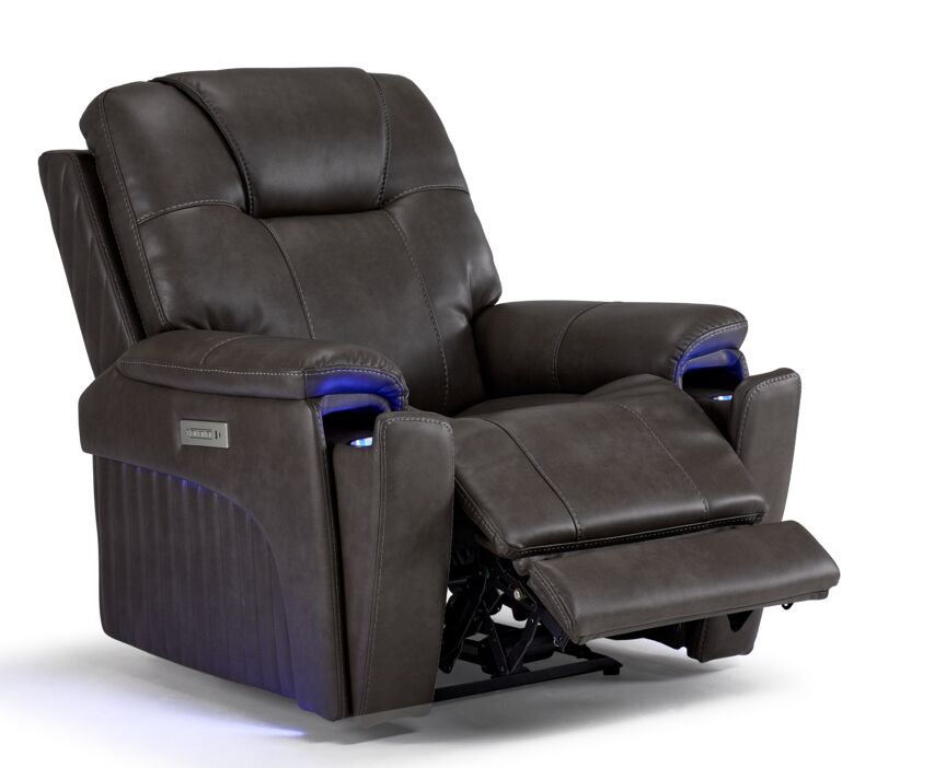 Matrix Triple Power Reclining Sofa and Chair Set - Smoke