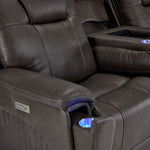 Matrix Triple Power Reclining Sofa with Multimedia System, Heat and Air Massage - Smoke