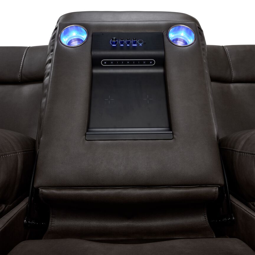 Matrix Triple Power Reclining Sofa and Chair Set - Smoke