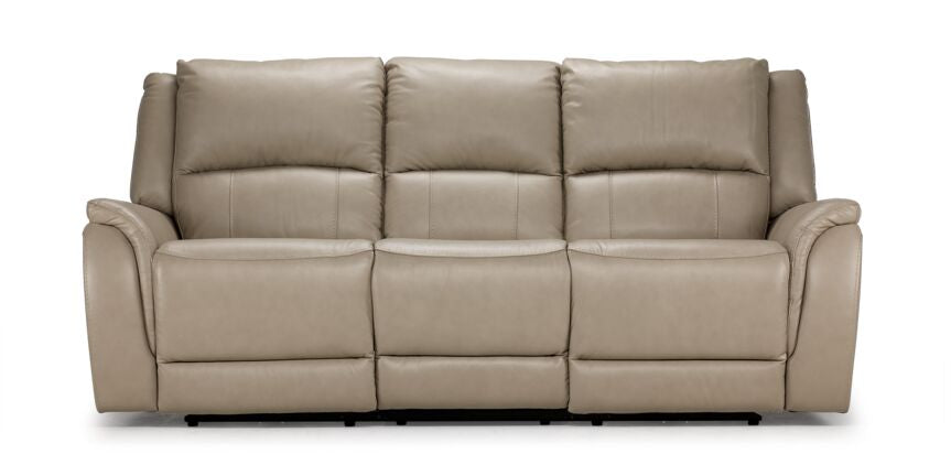 Maxton Leather Power Reclining Sofa - Taupe
