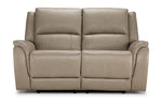 Maxton Leather Power Reclining Loveseat - Taupe