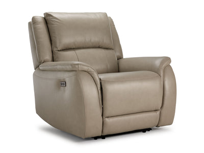 Maxton Fauteuil inclinable électrique en cuir - taupe