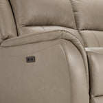 Maxton Leather Power Reclining Loveseat - Taupe