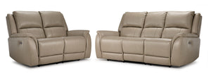 Maxton Ens. Sofa et causeuse inclinables électriques – taupe