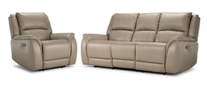 Maxton Ens. Sofa et fauteuil inclinables électriques – taupe