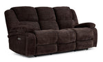 Maxwell Power Reclining Sofa, Loveseat and Chair Set - Brown