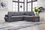 Meadow 3-Piece Sectional with Left-Facing Pop-Up Bed - Grey