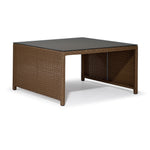 Melville Outdoor Coffee Table with 2 Ottomans - Brown, Beige