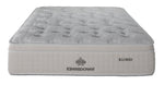 Front view of the Kingsdown Mist Medium Euro Top twin mattress with a quilted top and cream border