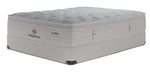 Kingsdown Mist Medium Euro Top queen mattress and matching cream boxspring set, shown at an angle