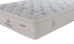 Close-up of the Kingsdown Mist Medium Euro Top twin mattress showing the quilted top and side handle