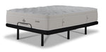 Kingsdown Atmosphere Plush Euro Top Twin XL mattress on black L2 Lux adjustable base in flat position