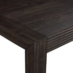 Modern Edge desk close-up showing dark grey finish, desktop edge and picture frame moulding