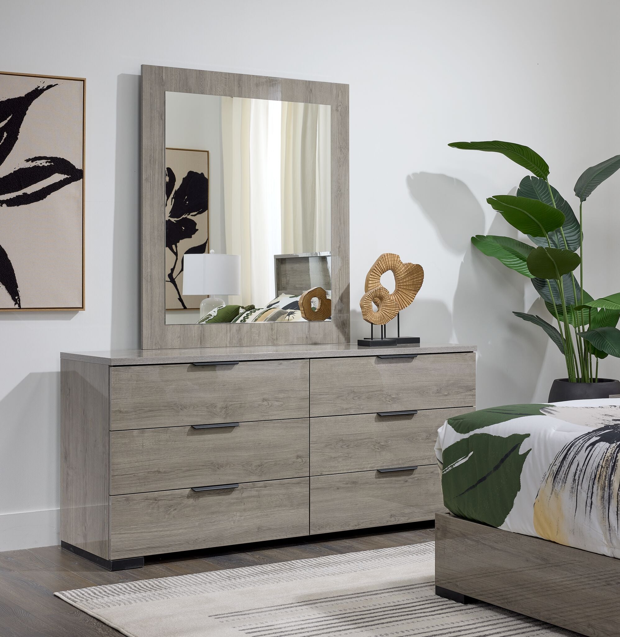 In Full Bloom - Monaco 6-Drawer Dresser - Grey