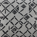 Moncton accent cushion close-up showing black and grey geometric pattern