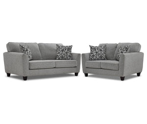 Moncton Ens. Sofa et causeuse – gris pâle