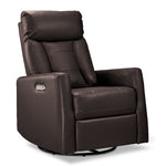 Mustang Swivel Glider Power Recliner - Dark Brown