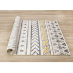 Golden Peaks 5'3" x 7'7" Tribal Area Rug - Grey, Yellow