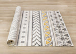 Golden Peaks 5'3" x 7'7" Tribal Area Rug - Grey, Yellow
