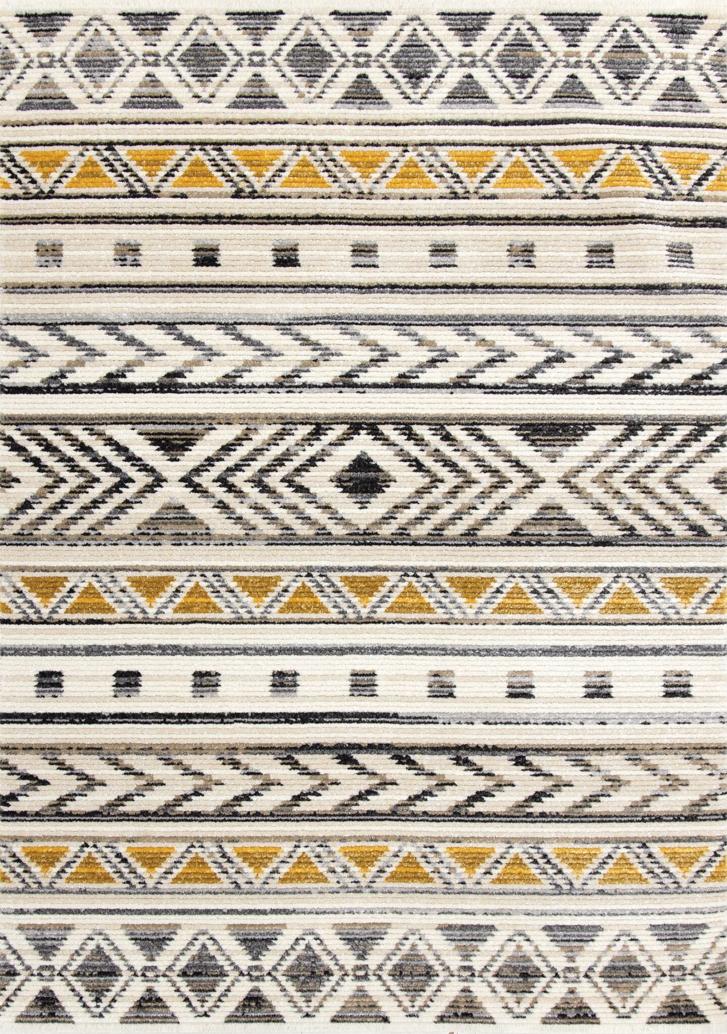 Golden Peaks 5'3" x 7'7" Tribal Area Rug - Grey, Yellow