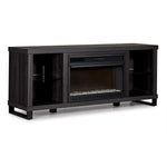 Neelam 60" Fireplace Console - Charcoal Grey