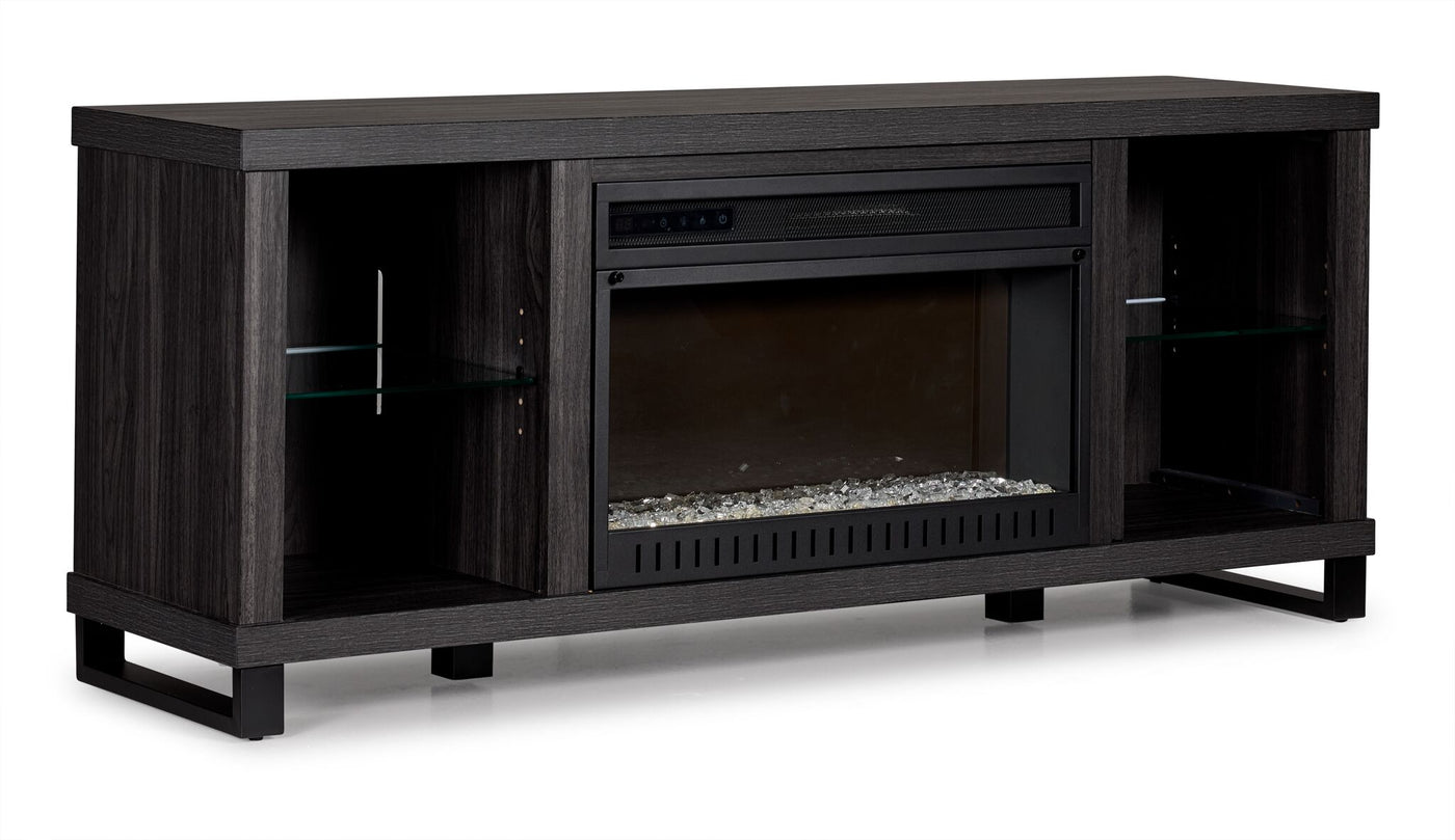 Neelam 60" Fireplace Console - Charcoal Grey